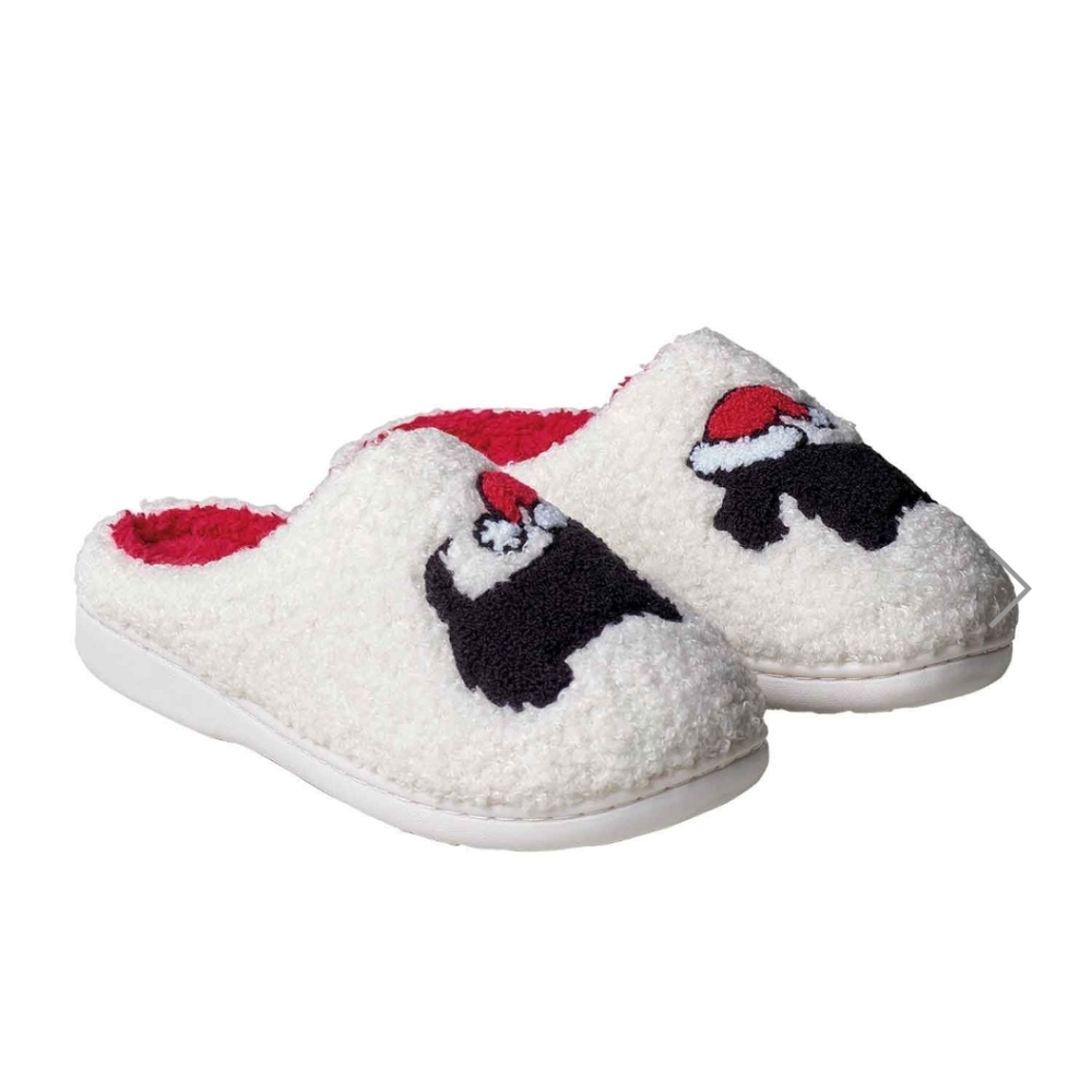 Holiday Scottie Dog Slippers XL 11-12